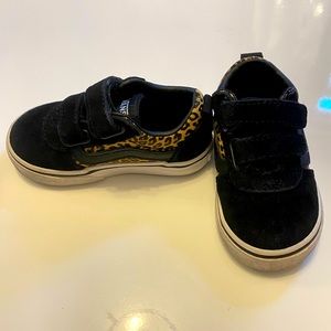 Toddler girl shoes, pair of vans and slip on nautica shoes, still lots of life